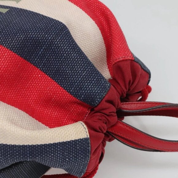 GUCCI Web Sherry Line Backpack Canvas Red Blue 473872 Auth 125637 - Picture 7 of 16